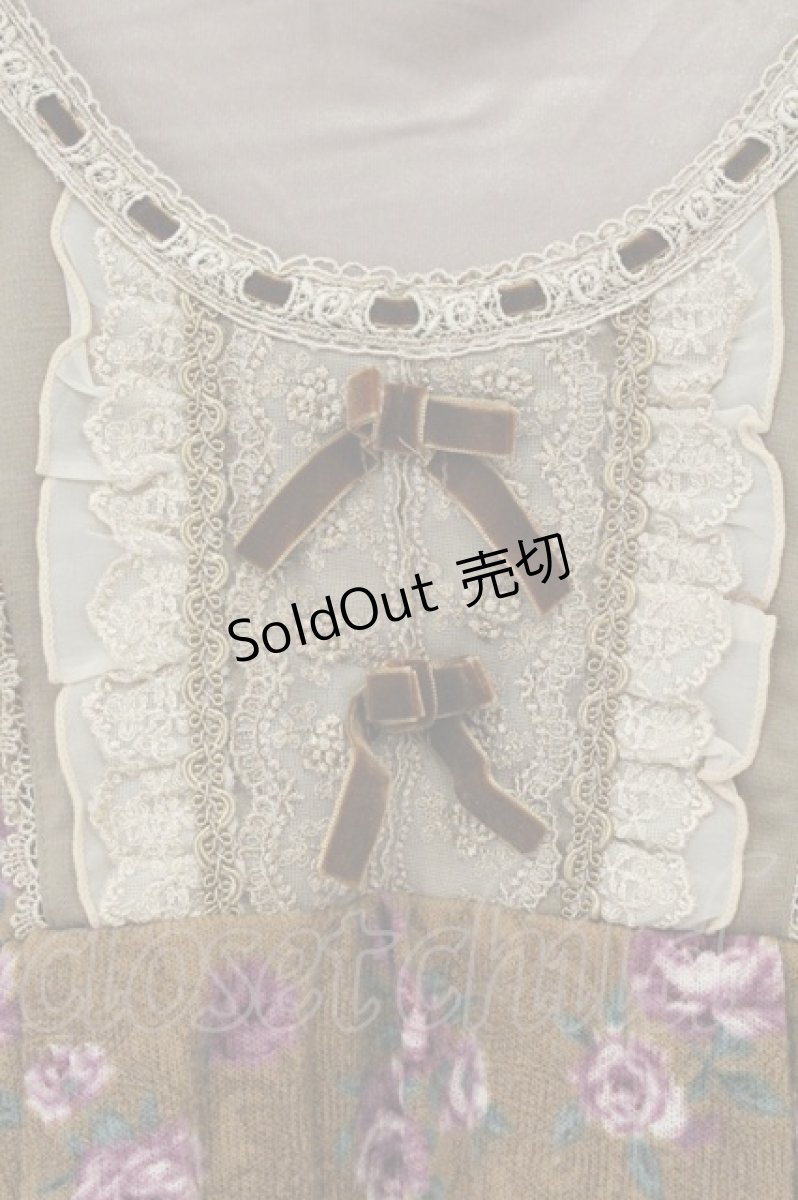 画像2: axes femme / 2リボン&薔薇柄半袖チュニック M アンバー O-26-06-14-1074-AX-OP-IG-OS (2)