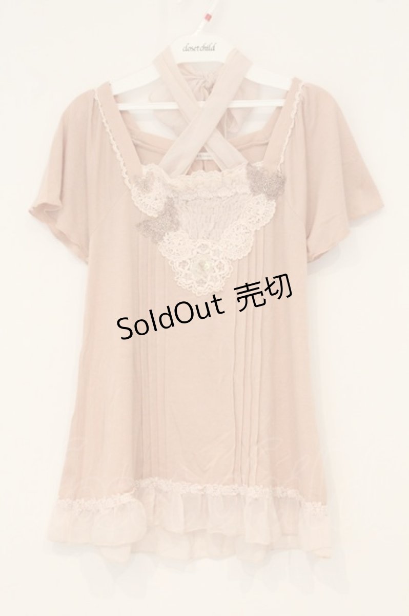 画像1: axes femme / フラワーレースTシャツ M ピンク O-26-06-14-1075-AX-TO-IG-OS (1)