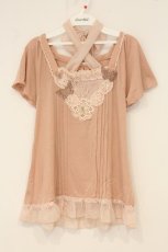 画像1: axes femme / フラワーレースTシャツ M ピンク O-26-06-14-1075-AX-TO-IG-OS (1)