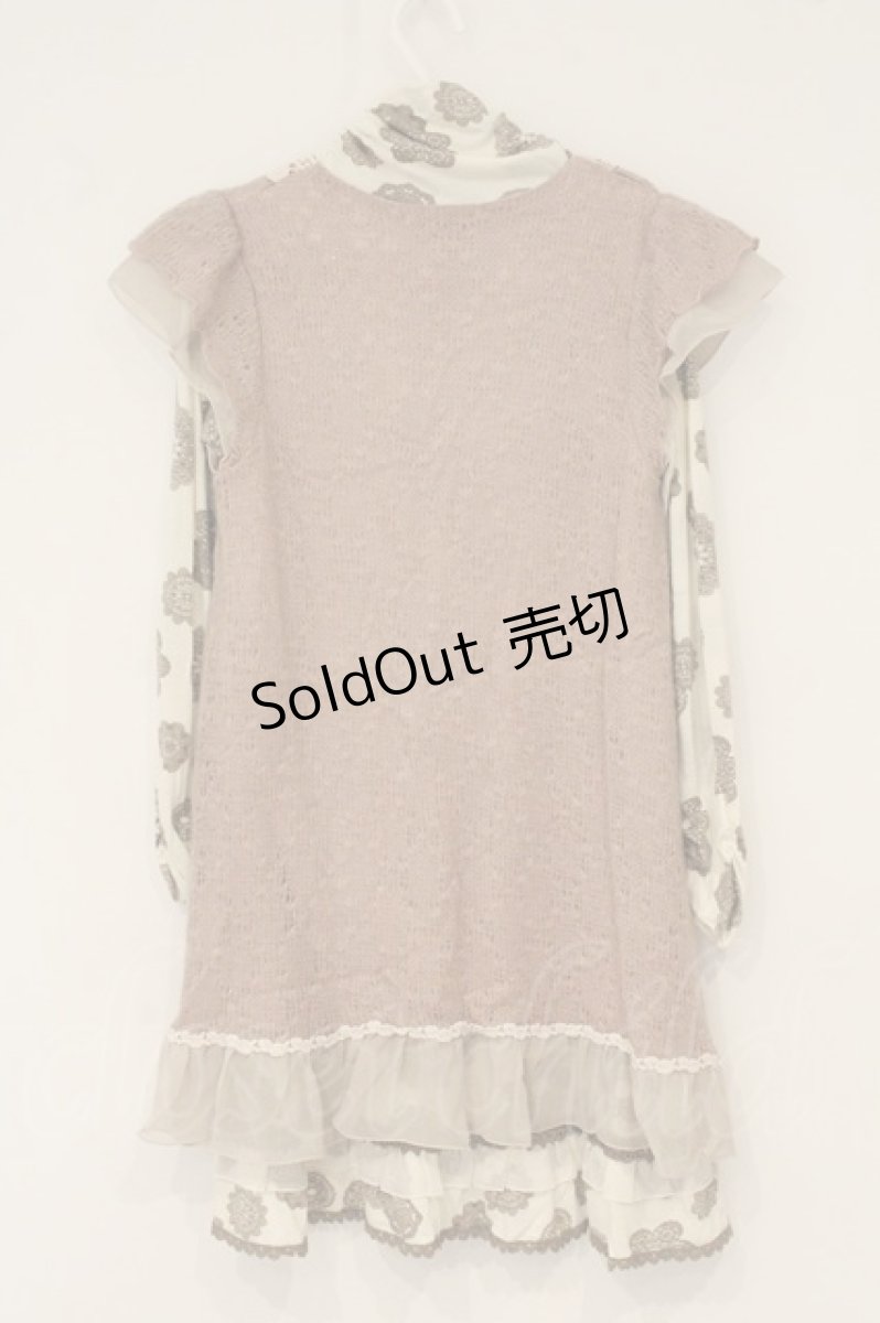 画像3: axes femme / レイヤードニットチュニック  ピンク O-26-06-14-1081-AX-TO-IG-OS (3)