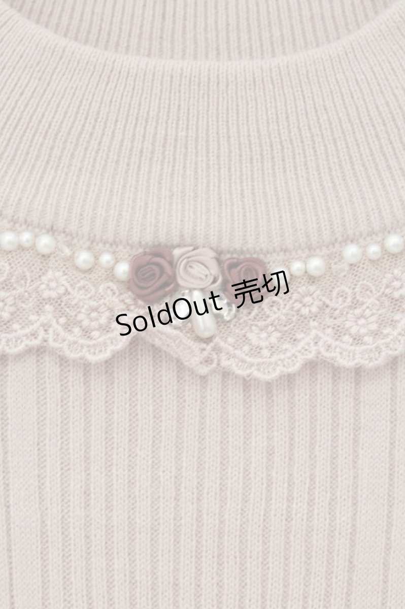 画像2: axes femme / バラボトルネックニットプルオーバー F ピンク O-26-06-14-1085-AX-TO-OW-ZT158 (2)