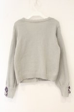 画像3: axes femme / ディテクティブ刺繍ニットカーディガン F グレー O-26-06-14-1091-AX-TO-OW-OS (3)