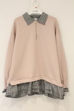 画像1: axes femme / ハーフジップレイヤード風プルオーバー F ピンク O-26-06-14-1094-AX-TO-OW-OS (1)