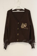 画像1: axes femme / 時計×歯車刺繍ニットカーディガン F ブラウン O-26-06-14-1002-AX-TO-IG-OS (1)