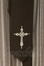 画像2: axes femme / クロス刺繍ネクタイ付シャツ F ベージュ×シロ O-26-06-14-1014-AX-BL-IG-OS (2)