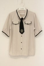 画像1: axes femme / ミリタリー風タイ付ブラウス L アイボリー O-26-06-14-1020-AX-BL-IG-OS (1)