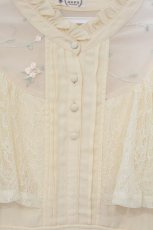画像2: axes femme / 刺繍チュール使ケープワンピース F イエロー O-26-06-14-1025-AX-OP-IG-OS (2)