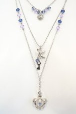 画像1: axes femme / 王冠3連ネックレス  シルバー×ブルー系 O-26-06-14-011-AX-AC-IG-OS (1)