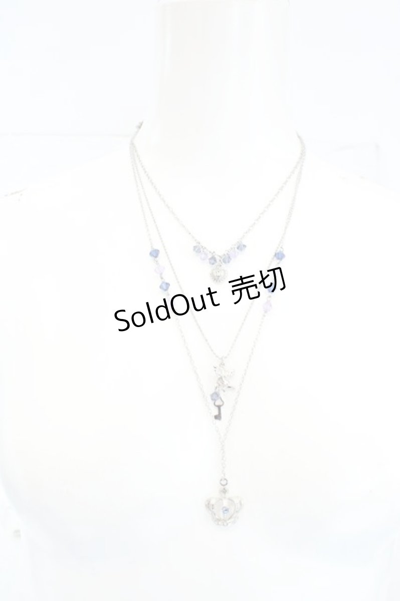 画像2: axes femme / 王冠3連ネックレス  シルバー×ブルー系 O-26-06-14-011-AX-AC-IG-OS (2)