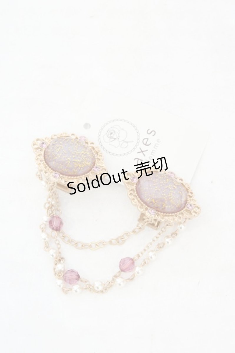 画像1: axes femme POETIQUE / ジュエリーストールクリップ  ゴールド×ピンク O-26-06-14-040-AX-AC-IG-OS (1)