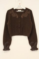 画像1: m petit by misako / AM バラレースニットカーディガン S ブラウン O-26-06-16-033-LO-TO-IG-OS (1)