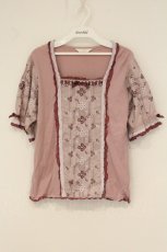 画像1: PINK HOUSE / チャルダッシュレース使いカットソー  ピンク O-26-06-16-066-LO-TO-IG-OS (1)