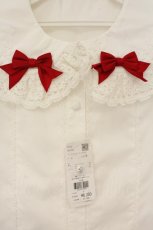 画像2: Chalmiere / トーションレースブラウス M シロ×アカ O-26-06-16-087-AX-BL-IG-OS (2)