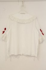 画像4: Chalmiere / トーションレースブラウス M シロ×アカ O-26-06-16-087-AX-BL-IG-OS (4)