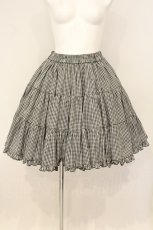 画像1: metamorphose / ギンガムチェックティアードスカート  クロ×シロ O-26-06-16-091-ME-SK-IG-OS (1)
