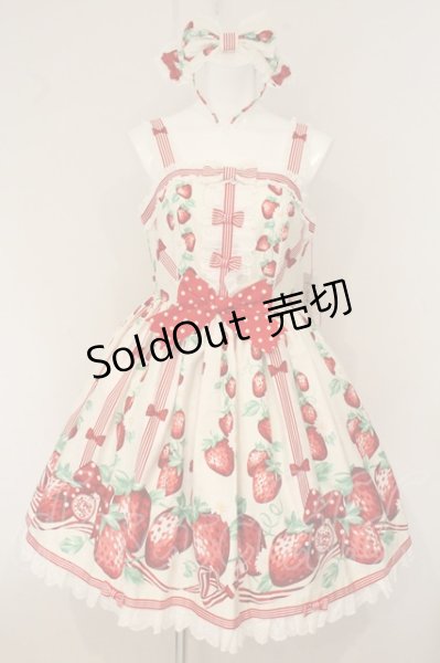 Angelic Pretty / 摘みたていちごジャンパースカートSet オフシロ O-26