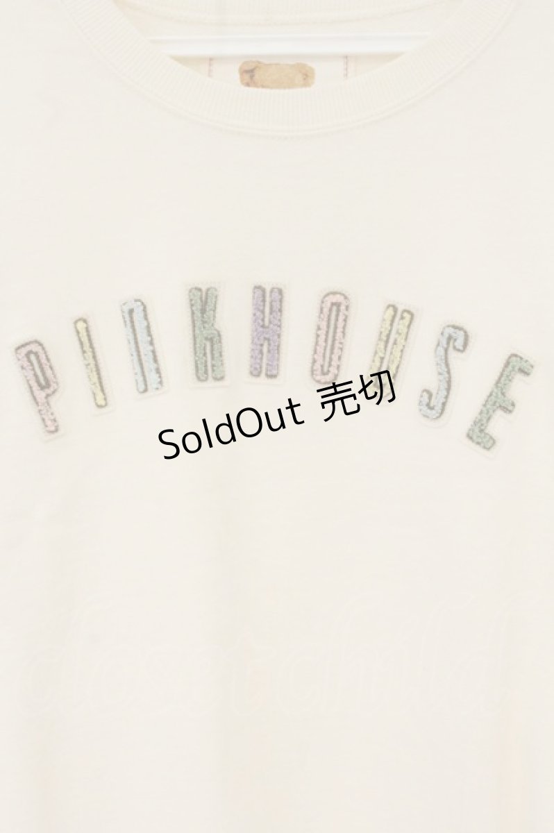画像2: PINK HOUSE / サガラ刺繍ロゴスウェット 3(M) オフシロ O-26-06-16-115-LO-TO-IG-OS (2)