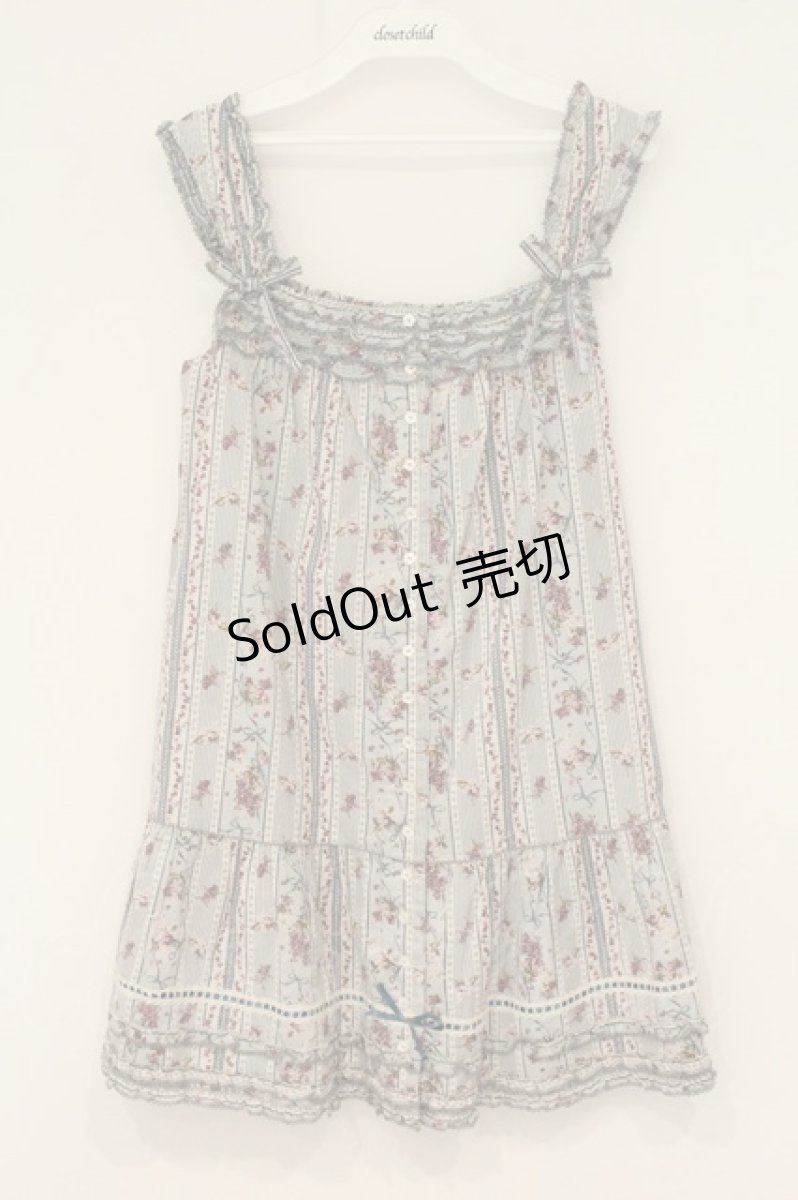 画像1: PINK HOUSE / ブーケストライプキャミソールチュニック  ブルー系 O-26-06-16-122-LO-TO-IG-OS (1)