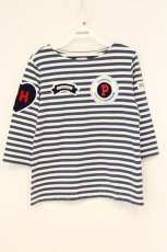 画像1: PINK HOUSE / CHELSEA ボーダーワッペンカットソー 3(M) シロ×ブルー O-26-06-16-125-LO-TO-IG-OS (1)