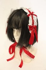 画像1: Chalmiere / メイジーヘッドドレス  アカ×シロ O-26-06-16-003-AX-AC-IG-OS (1)