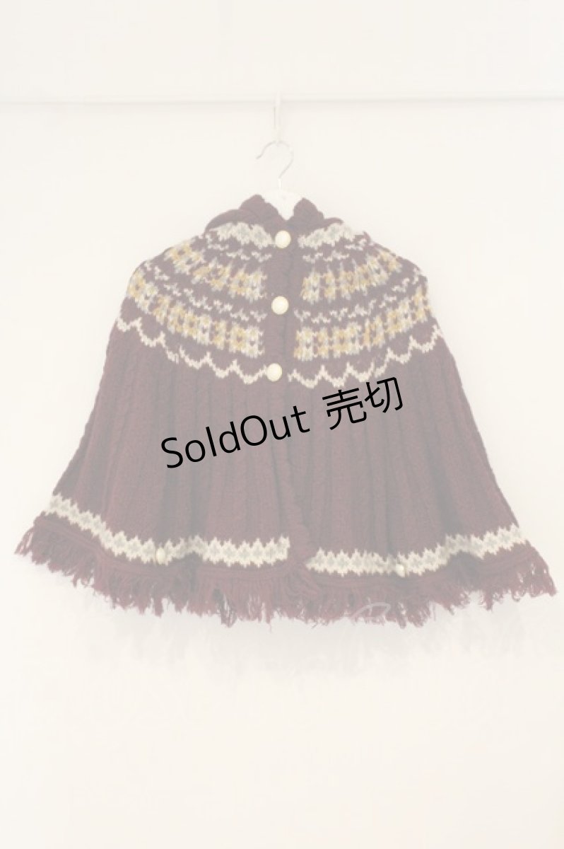画像1: axes femme / フード付きJQポンチョ M ワイン O-26-06-18-033-AX-CO-OW-OS (1)