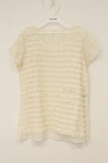 画像1: Toi et Bonbon / フロントレースボーダートップス  アイボリー O-26-06-18-004-LO-TO-IG-OS (1)