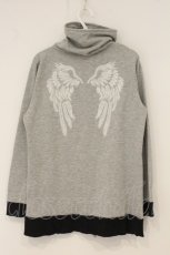 画像3: PEACE NOW / ウイングフロッキーハイネックZIPカーディガン  グレー O-26-06-18-037-PU-TO-OW-OS (3)