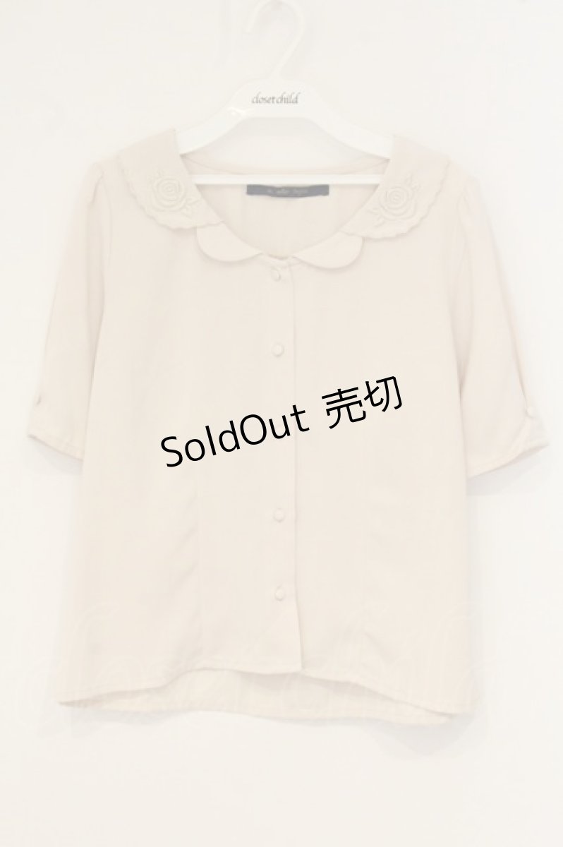 画像1: an another angelus / ローズ刺繍開衿ブラウス F ベージュ O-26-06-18-051-CA-BL-OW-OS (1)
