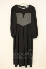 画像1: Maison de FLEUR Petite Robe canone / 森でワルツをワンピース（ストライプ） M クロ O-26-06-18-006-LO-OP-IG-OS (1)