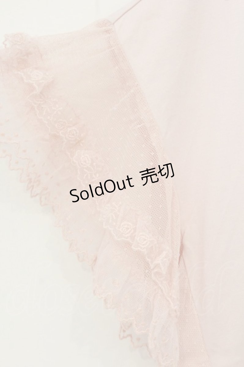 画像2: PINK HOUSE / ドットチュール切替Tシャツ  ピンク O-26-06-18-083-LO-TO-IG-OS (2)
