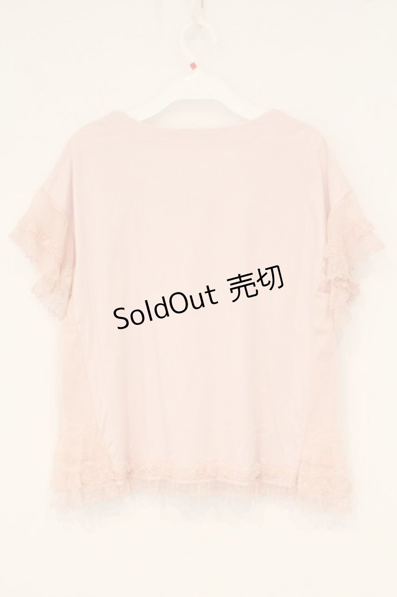 画像4: PINK HOUSE / ドットチュール切替Tシャツ  ピンク O-26-06-18-083-LO-TO-IG-OS (4)