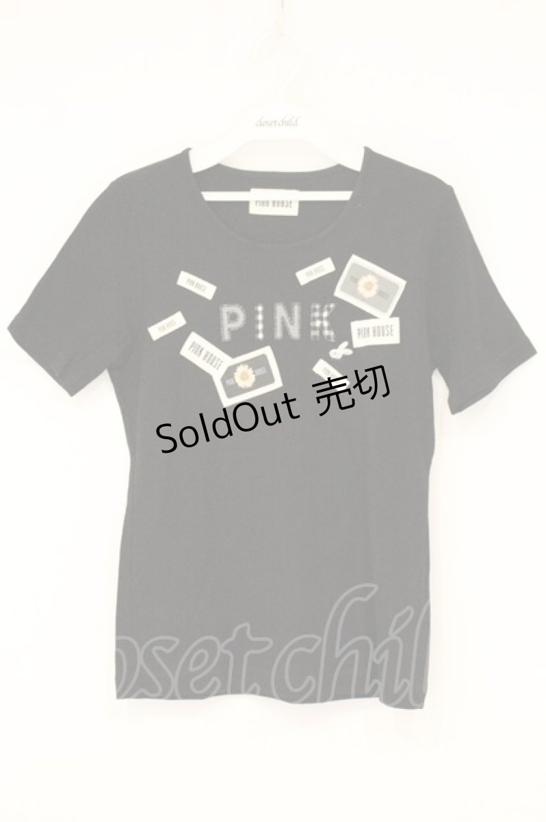 画像1: PINK HOUSE / うさぎネームパッチTシャツ 3(M) クロ O-26-06-18-090-LO-TS-IG-OS (1)