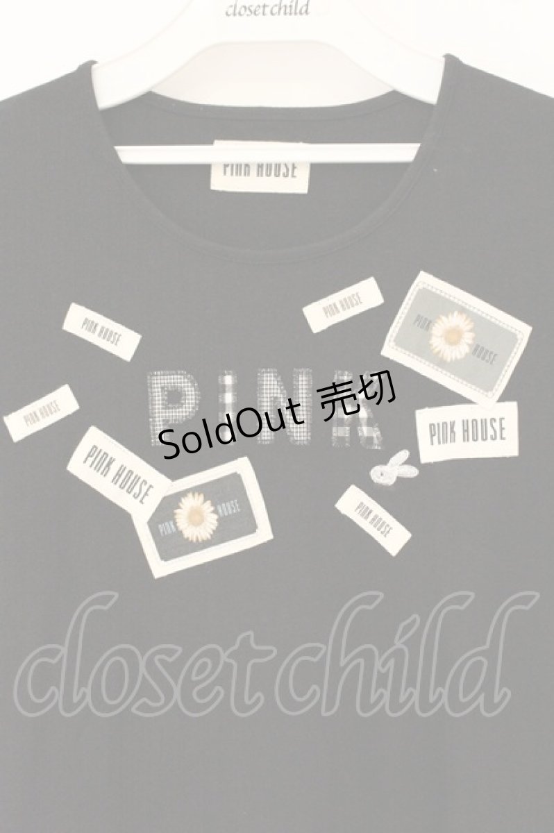 画像2: PINK HOUSE / うさぎネームパッチTシャツ 3(M) クロ O-26-06-18-090-LO-TS-IG-OS (2)