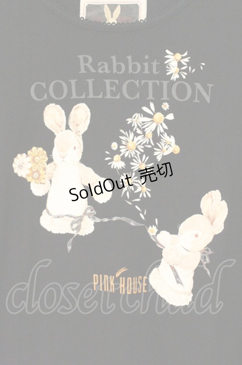 画像2: PINK HOUSE / うさぎプリントTシャツ 3(M) クロ O-26-06-18-091-LO-TS-IG-OS (2)