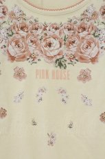 画像2: PINK HOUSE / 薔薇プリントTシャツ  アイボリー O-26-06-18-093-LO-TS-IG-OS (2)