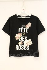 画像1: PINK HOUSE / 薔薇祭りプリントTシャツ 4(L) クロ O-26-06-18-095-LO-TS-IG-OS (1)