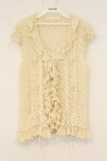 画像1: PINK HOUSE / モチーフ半袖はしごリボンボレロ  アイボリー O-26-06-18-097-LO-TO-IG-OS (1)
