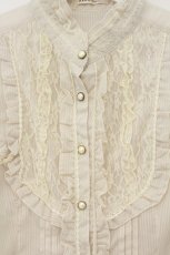 画像2: axes femme / シャドーストライプドット半袖ブラウス M アイボリー O-26-06-18-017-AX-BL-IG-OS (2)