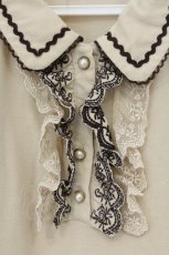 画像2: axes femme / 刺繍使いポロシャツ M ベージュ×ブラウン O-26-06-18-018-AX-TO-IG-OS (2)