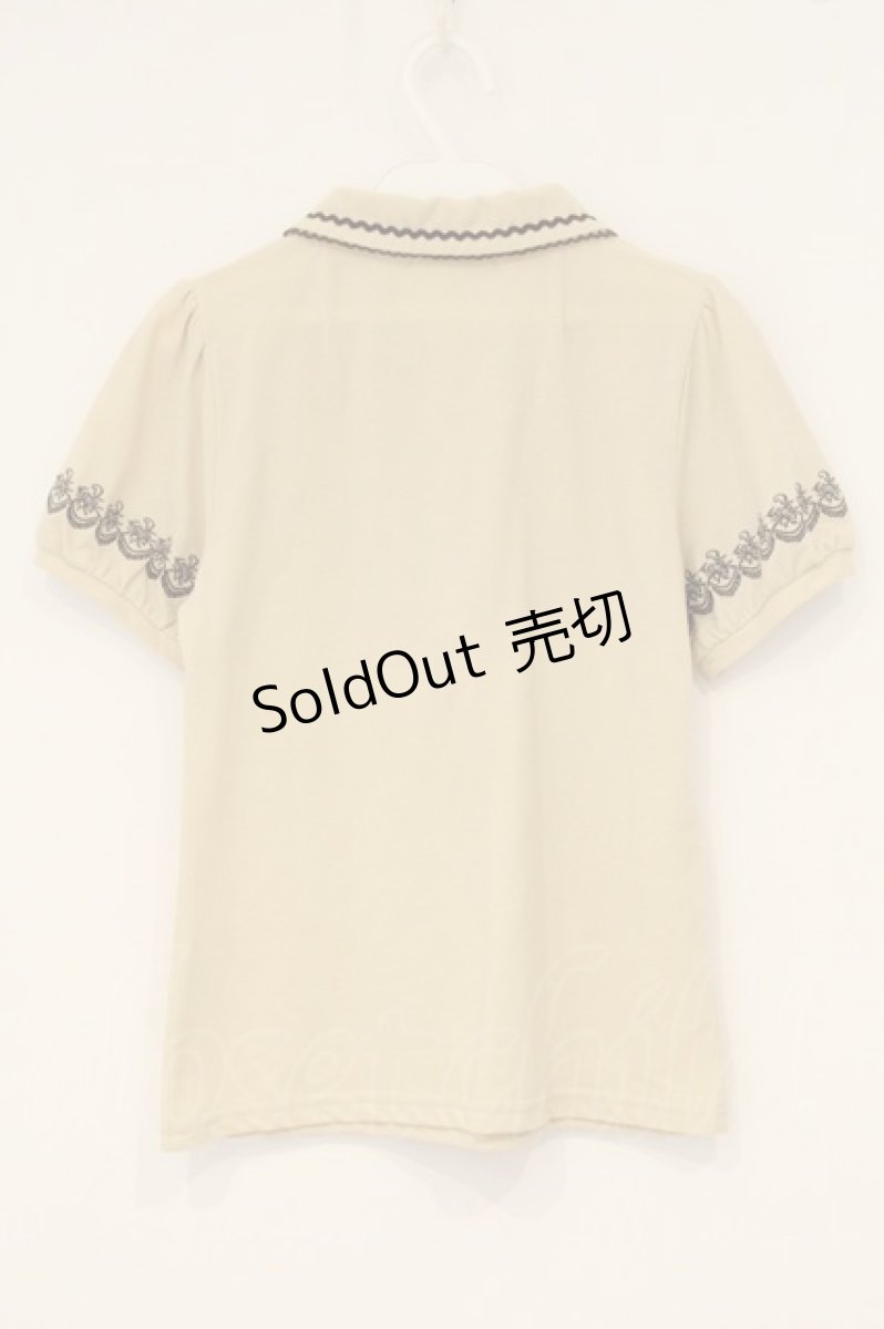 画像3: axes femme / 刺繍使いポロシャツ M ベージュ×ブラウン O-26-06-18-018-AX-TO-IG-OS (3)