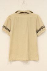 画像3: axes femme / 刺繍使いポロシャツ M ベージュ×ブラウン O-26-06-18-018-AX-TO-IG-OS (3)