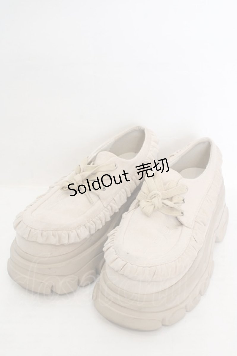 画像1: merry jenny / Sugary frill Loafer　ローファー L ベージュ O-26-06-19-051-LO-SH-OW-ZT773 (1)