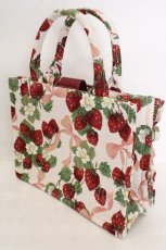 画像2: Maison de FLEUR / いちごゴブランフロントフリルバッグ  ピンク O-26-06-19-066-LO-BG-OW-OS (2)
