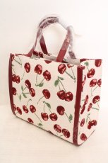 画像2: Maison de FLEUR / チェリー柄ゴブラン２Ｗａｙスクエアトートバッグ  ピンク O-26-06-19-069-LO-BG-OW-OS (2)