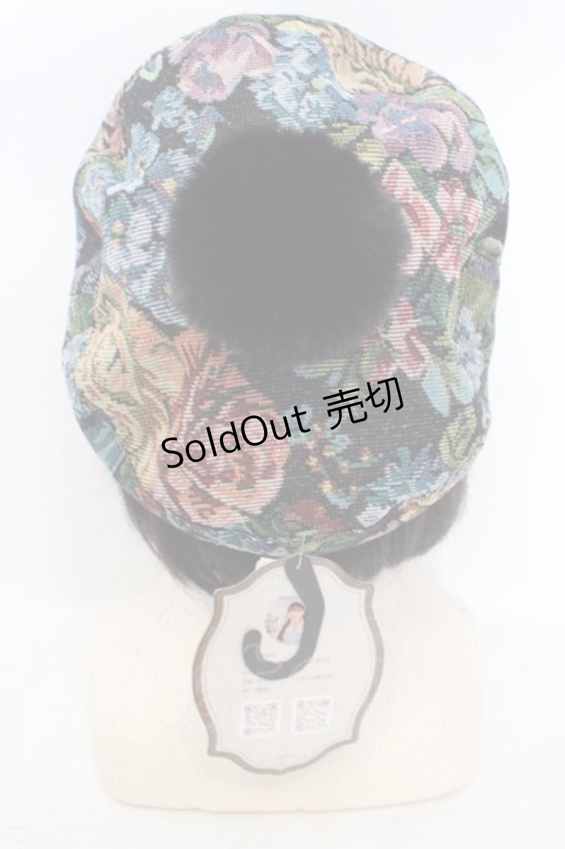 画像3: Kurumi Collaboration / KRM*ゴブランベレー ノエル・ド・メモワール　ベレー帽  クロ O-26-06-19-012-LO-AC-IG-OS (3)