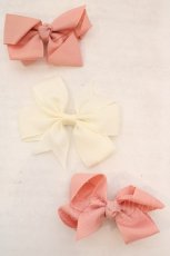 画像1: MARBLE / グログランリボンクリップ3個セット  ピンク×2　シロ×1 O-26-06-19-030-GO-AC-OW-OS (1)