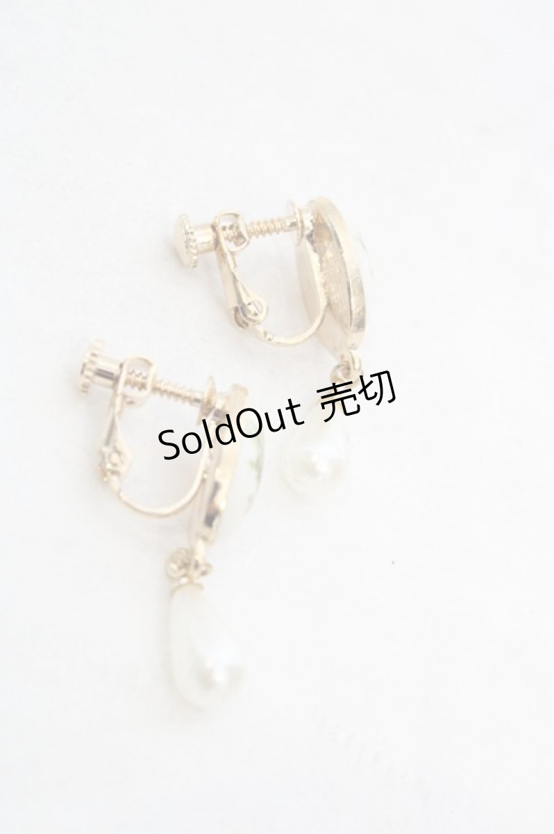 画像2: an another angelus / ローズペイントイヤリング  ブルーシロ×ゴールド O-26-06-19-040-CA-AC-IG-OS (2)