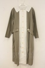 画像1: Jane Marple Dans Le Salon / Material MIX coat dress（マテリアルミックスコートドレス） M オフシロ×ベージュ系 O-26-06-20-031-JM-OP-IG-OS (1)