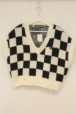 画像1: Candy Stripper / CHECKER KNIT　ベスト 2 ブラック×ホワイト O-26-06-20-036-PU-TO-OW-OS (1)
