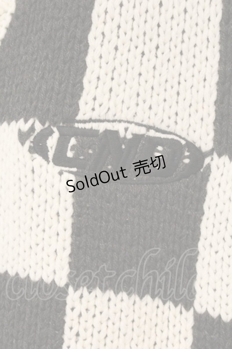 画像2: Candy Stripper / CHECKER KNIT　ベスト 2 ブラック×ホワイト O-26-06-20-036-PU-TO-OW-OS (2)